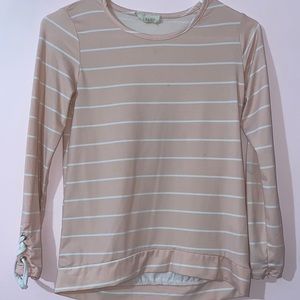 Btween pink and white striped long sleeve